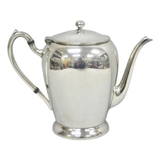 Vintage Abraham & Straus Victorian Silver Plated Bulbous Coffee Pot Teapot For Sale