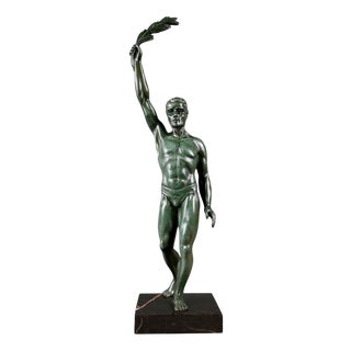 Unknown, Sculpture Victory, 1920s, Spelter Babbitt For Sale