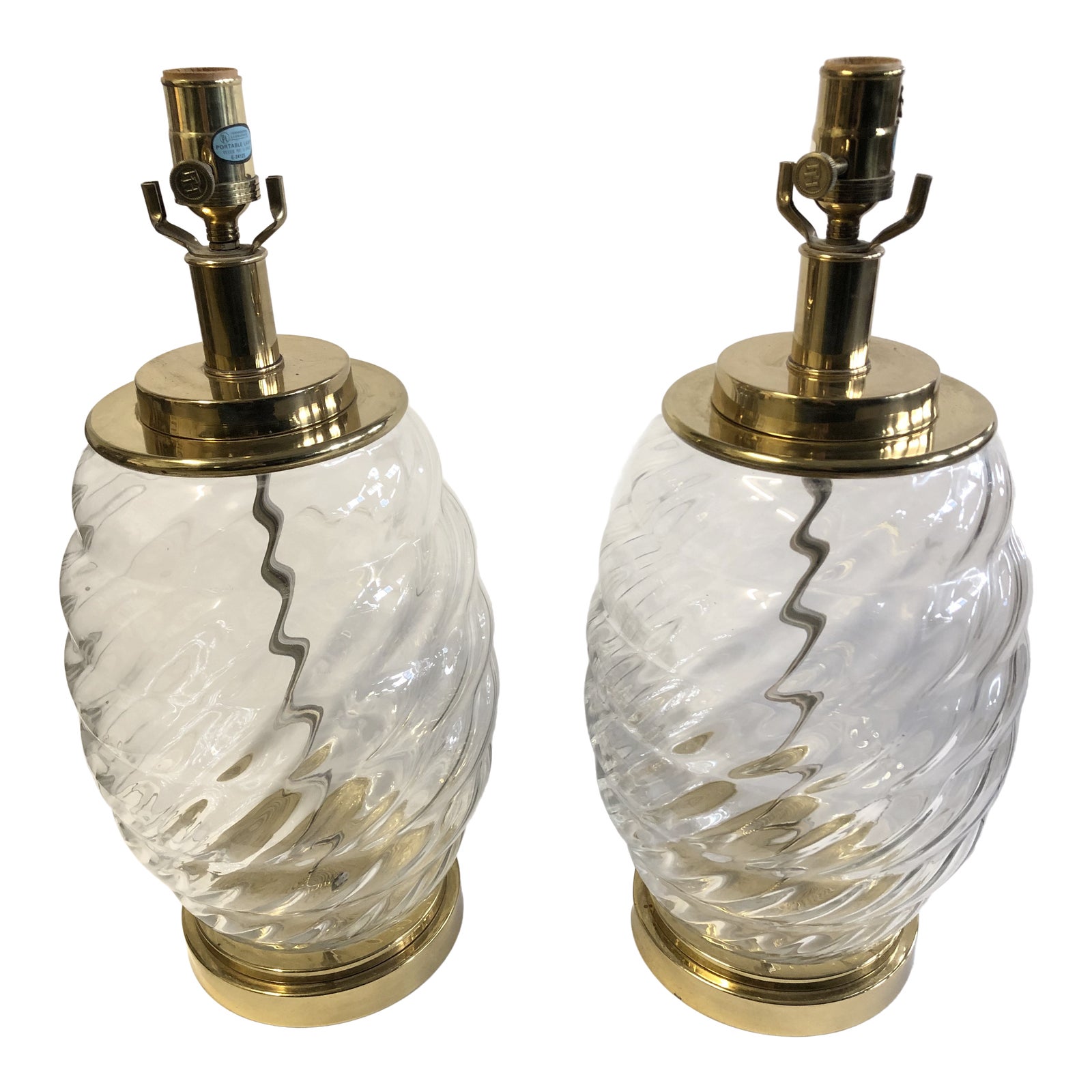 Glass Restoration Hardware Table Lamps a Pair Chairish