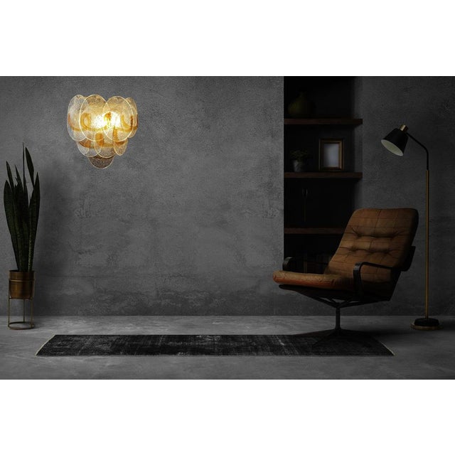 Vintage Italian Murano Wall Lights in Trasparent and Amber Glass, 1970, Set of 2 For Sale - Image 12 of 18