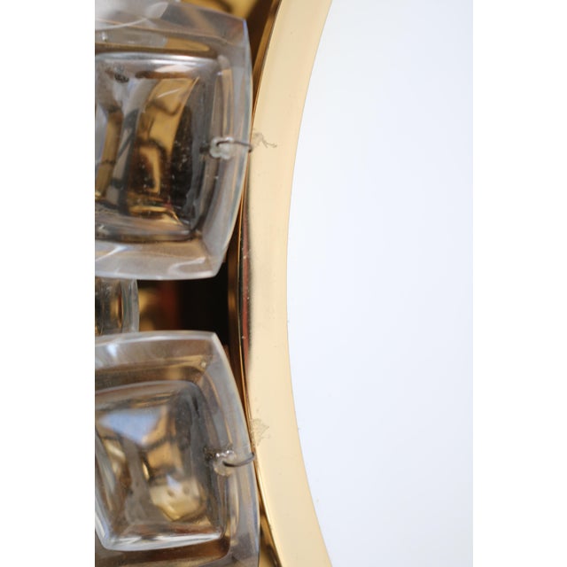 Illuminated Round Crystal Glass and Brass Mirror from Palwa, 1960s For Sale - Image 9 of 10