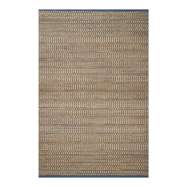 Angela Rose x Loloi Colton Natural / Navy 18" x 18" Sample Rug For Sale