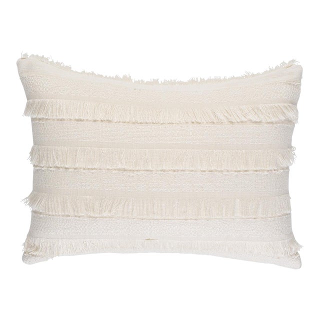 Schumacher Acadia Pillow 24" x 12" in Ivory For Sale
