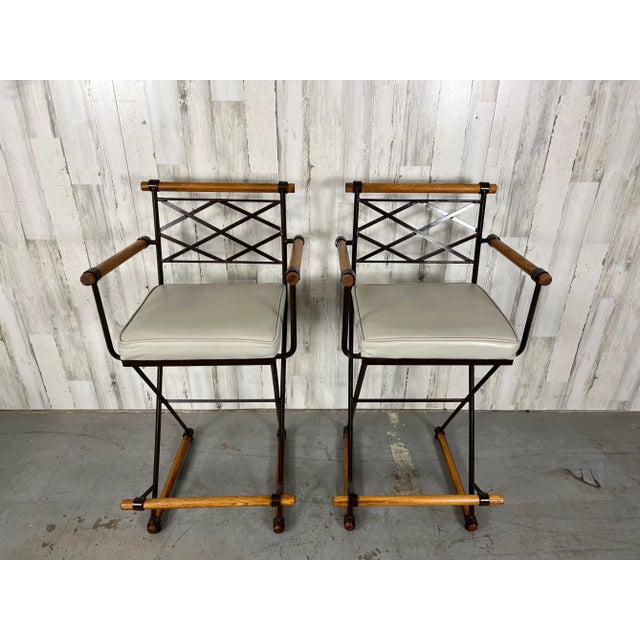 Cleo Baldon Pair of Bar Stools for Inca Products in the Style of Cleo Baldon For Sale - Image 4 of 12