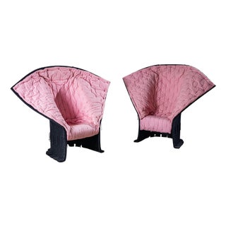 1980s Two Sculptural Lounge Chairs, “I Feltri” by Gaetano Pesce For Sale