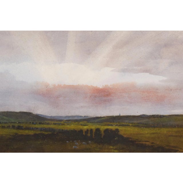 Anonymous, Pre-Raphaelite Landscape, 1890s, Watercolor, Framed For Sale - Image 3 of 11