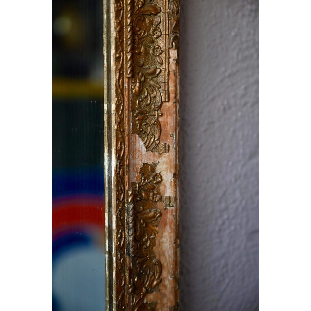 Antique Bohemian Baroque Style Gold Leaf-Gilded Patinated Mirror with Stucco, 1900 For Sale - Image 3 of 7