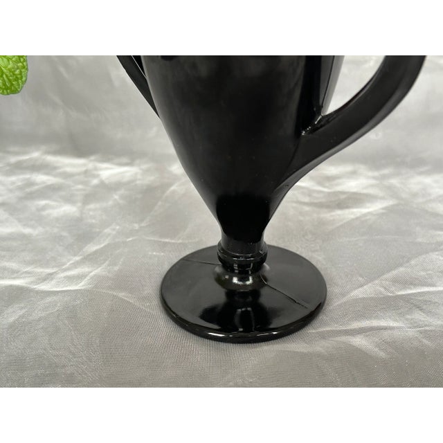 Vintage Black Glass Vase For Sale - Image 9 of 12
