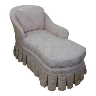 Glam Regency Upholstered Chaise For Sale