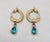 Vintage 1990s Signed Trifari Goldtone Ram's Head Faux-Aquamarine Drop Clip Earrings-2 Pieces For Sale In Philadelphia - Image 6 of 7