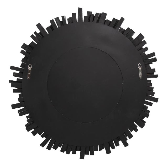 Wood Durango Round White Mirror For Sale - Image 7 of 9