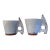 Pair of Studio Pottery Thumbhole Espresso Cups in White Glaze For Sale