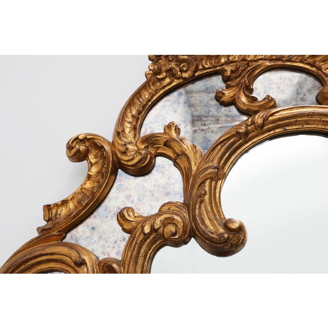 Rococo Style Gilt Mirror with Marbled Glass Border from Deknudt, Belgium, 1974 For Sale - Image 11 of 16