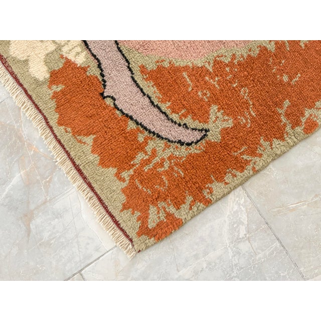Vintage French Gobelin Mid-Century Joan Miro Art “Woman and Birds” Area Rug 3′7″ X 5′8″ For Sale - Image 16 of 18