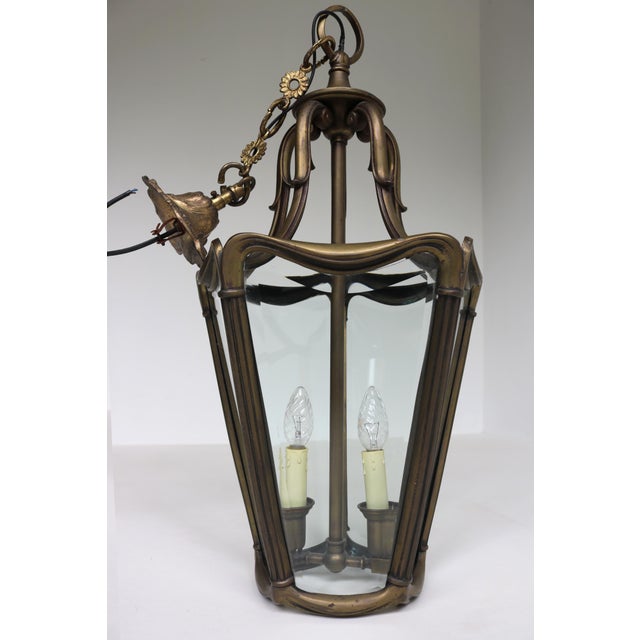 Brown Edwardian Jugendstil Hall Pendant Lantern, 1890s For Sale - Image 8 of 12
