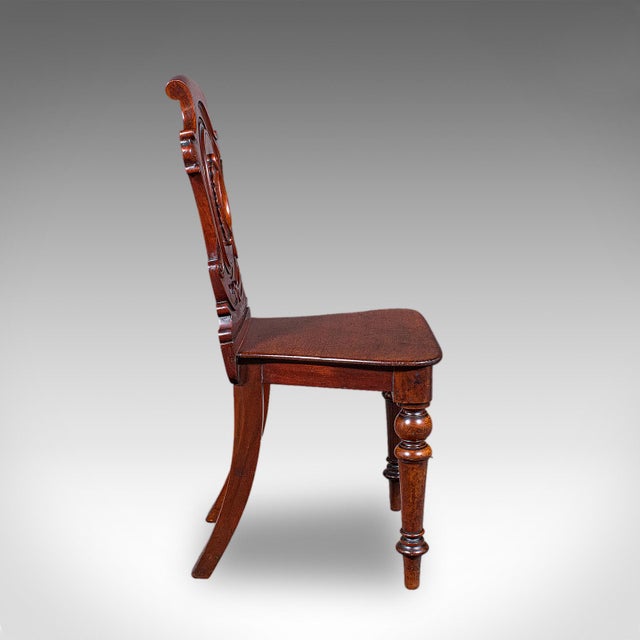 Late 19th Century Antique Shield Back Hall Chair, Scottish, Walnut Reception Seat, Side, Victorian For Sale - Image 5 of 10