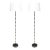 1960s Pair of MidCentury Geometric Polished Nickel & Gunmetal Floor Lamps by Gio Ponti For Sale