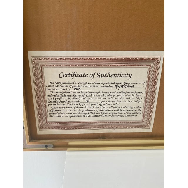 Vintage Roy Williams Embossed Floral Art Work 1985. Signed For Sale In Chicago - Image 6 of 7