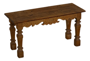 Mid-Century Carved Oak Bench, 1979