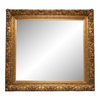 Late 20th Century Monumental 12-Foot French Baroque Style Giltwood Floor Mirror For Sale