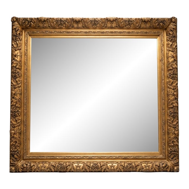 Late 20th Century Monumental 12-Foot French Baroque Style Giltwood Floor Mirror For Sale