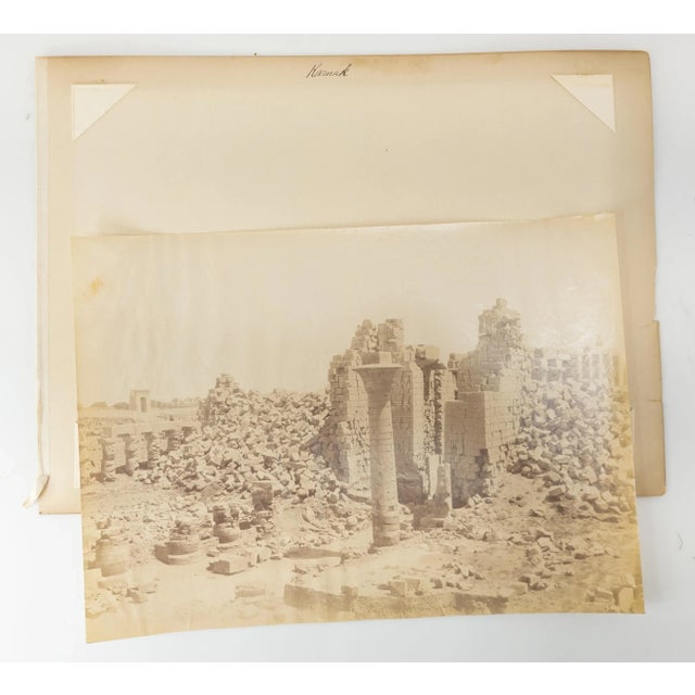 Traditional 19th Century Egyptian Black and White Photo of Karnak Temple For Sale - Image 3 of 10