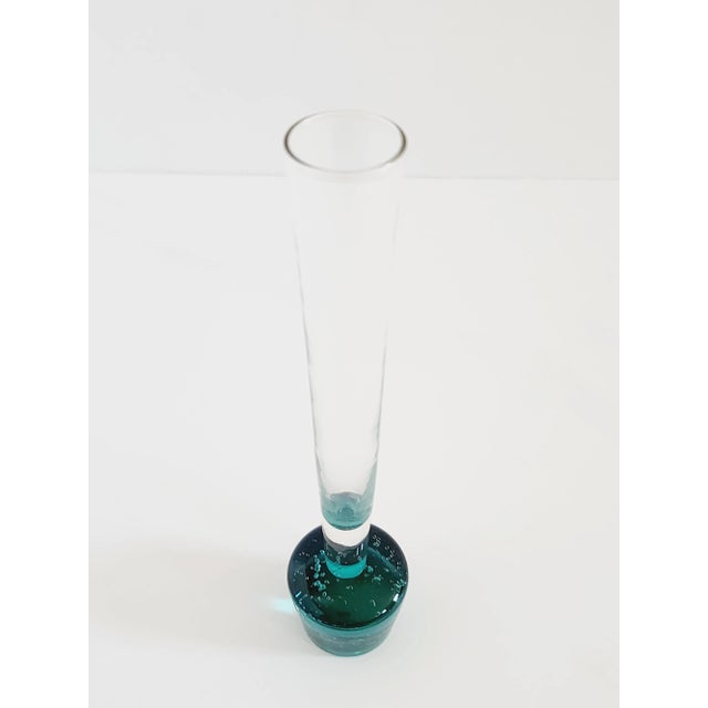 Mid Century Homelgaard Per Lutken Teal Blue Bud Vase For Sale In New York - Image 6 of 11