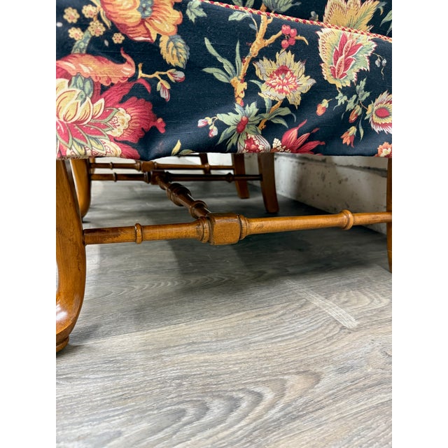 Vintage Queen Anne Style Wingback Lounge Chairs - Pair For Sale - Image 10 of 17