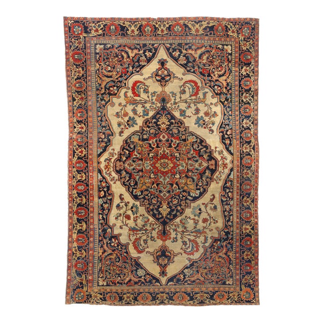Late 19th Century Persian Mohtasham Kashan Rug - 06'09 X 10'02 For Sale