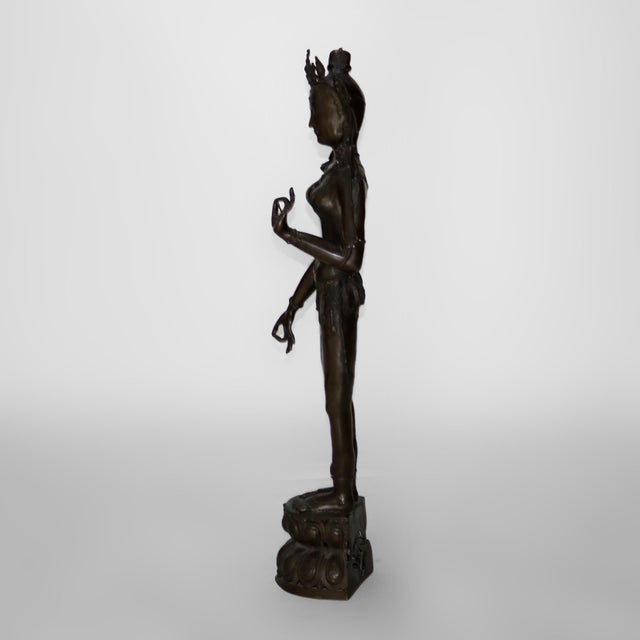 Early 20th Century Bronze Nepali Parvati Hindu Goddess Figure For Sale - Image 10 of 12