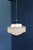 This remarkable French 1930s suspended ceiling fixture features an elegant fusion of frosted and clear glass bands. This...