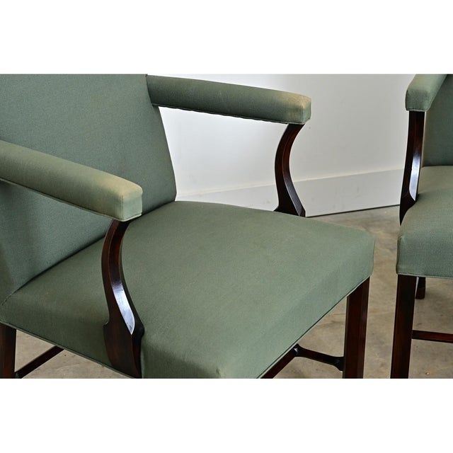 Brown English 19th Century Pair of Georgian Armchairs For Sale - Image 8 of 12
