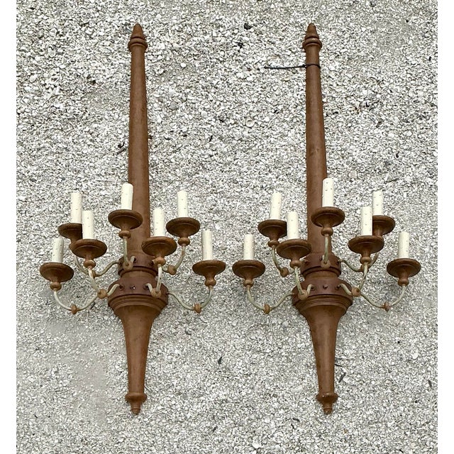 Vintage Boho Monumental Wall Sconces - A Pair For Sale - Image 9 of 11
