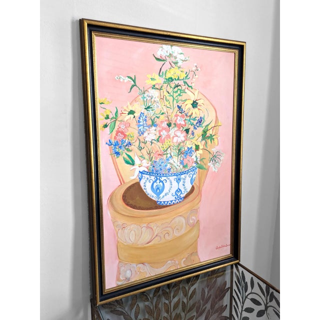 1980s Floral Bouquet Oil Painting by Carolyn Sihler Conners, Framed For Sale In Chicago - Image 6 of 8
