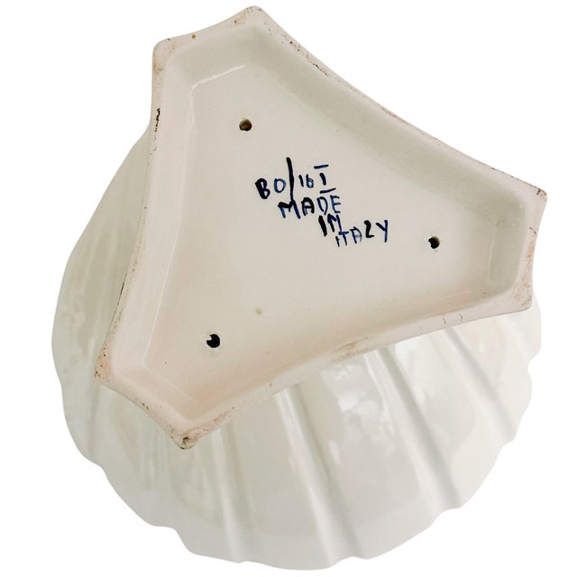 Mid 20th Century Italian Whiteware Shell & Dolphin Pedestal Centerpiece Bowl For Sale - Image 10 of 10