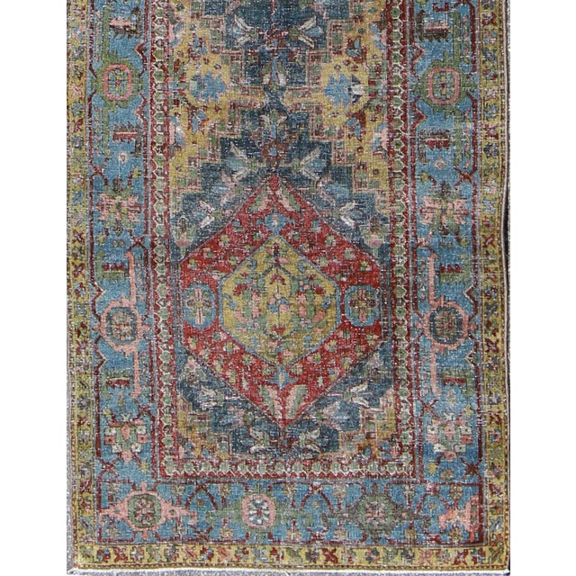 Heriz Runner Antique Persian with Three Sub-Geometric Medallions, rug gld-6188, country of origin / type: Iran / Heriz...