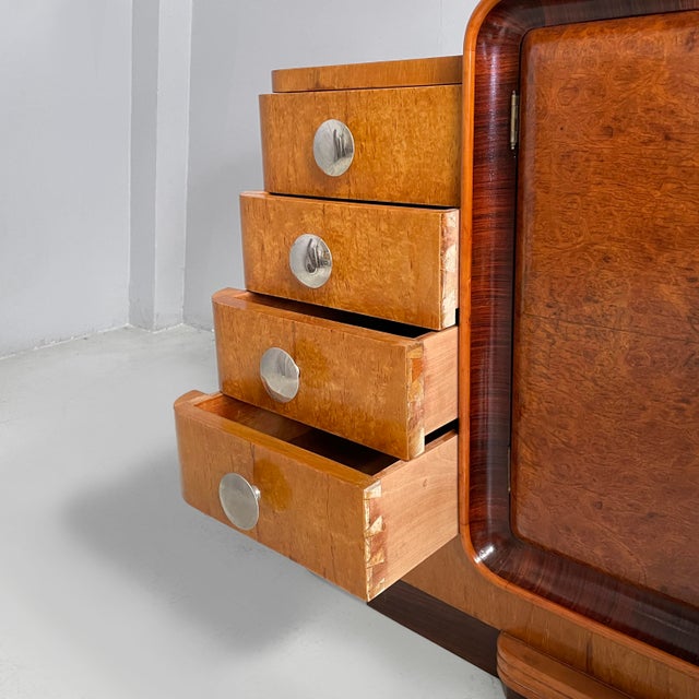 1930s Art Deco Italian Sideboard in Wood and Steel, 1930s For Sale - Image 5 of 17