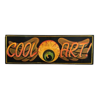 Von Dutch Style Hand Painted “Cool Art” Advertising Sign For Sale