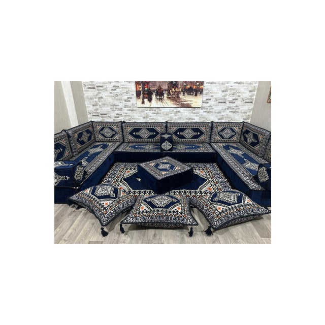 Modern U Shaped Turkish Floor Sofa For Sale - Image 3 of 9