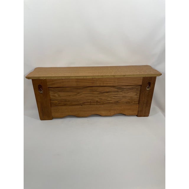 Vintage French Tiger Oak 27" Wall Shelf Coat and Hat Rack For Sale - Image 12 of 17