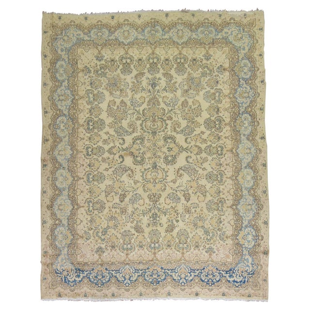Late 20th Century Zabihi Collection Traditional Floral Persian Kirman Room Size Rug - 7'3" x 10'2" For Sale - Image 15 of 18