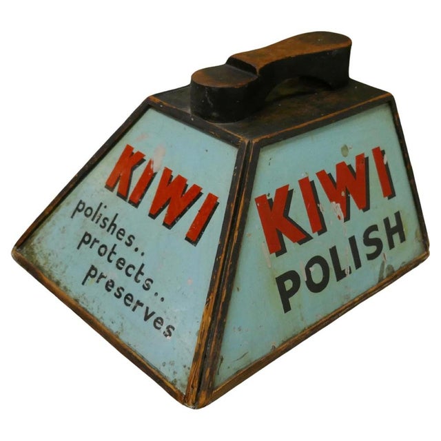 Green Kiwi Boot Polish Advertising Shoe Shine Box with Shoe Rest, 1920s For Sale - Image 8 of 9