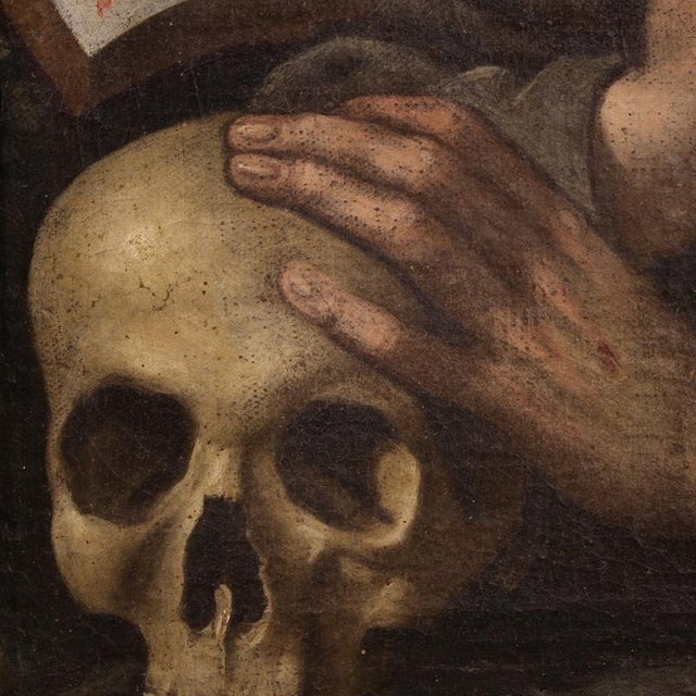 Saint Francis of Assisi, Portrait Composition, 1660, Oil Painting on Canvas, Framed For Sale - Image 7 of 11