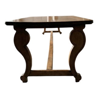 Antique French Monastery Dining Table in Nutwood, 19th Century For Sale