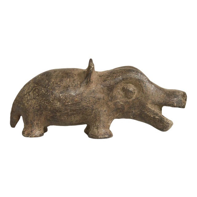 Vintage African Bronze Hippo For Sale