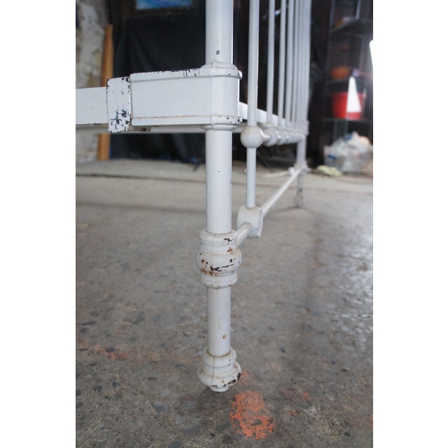 Metal Antique Victorian French Country Farmhouse Cast Iron Twin Bed Boho Chic For Sale - Image 7 of 10