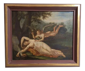 Venus and Cupid, 1800s, Oil on Canvas & Plywood
