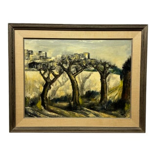 G. Nosdini Urban Landscape With Bare Trees For Sale