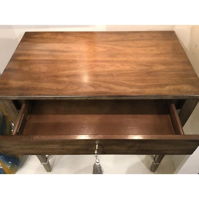 Modern Drexel Heritage Modern Brown Wood Nightstand For Sale - Image 3 of 7