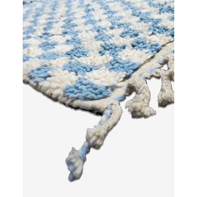 Contemporary Blue Graphic Diamond Wool Rug - 9.7 X 8.5 Ft For Sale - Image 3 of 6